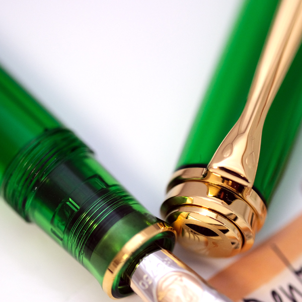 Special Edition Pelikan Green Demonstrator fountain pen.