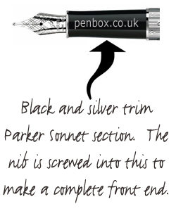 Black and silver trim Parker Sonnet front section.